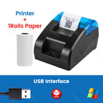 58MM Desktop POS Cashier Printer USB Bluetooth Thermal Receipt Printer Restaurant Sales Kitchen Bill Printing for Mobile Windows