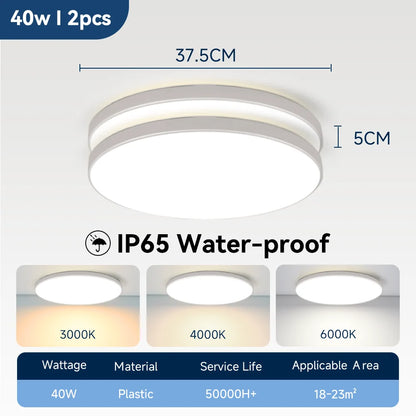 Waterproof Bathroom Lamp Ceiling Led Ceiling Lights 18W 30W 40W Round Led Ceiling Lamp For Kitchen Living Room Toilet Room 220V