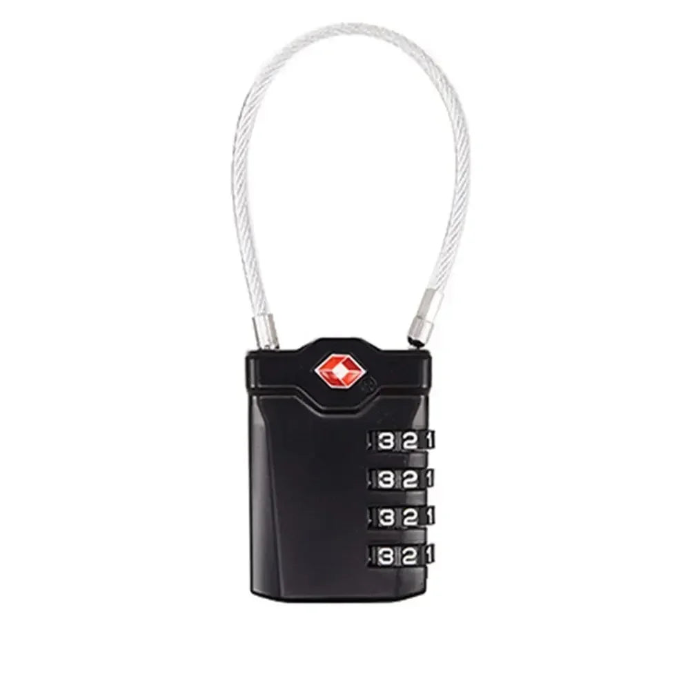 High Security TSA Customs Lock Overseas Customs Clearance Trolley Luggage Suitcase Backpack Password Padlock with Steel Cable
