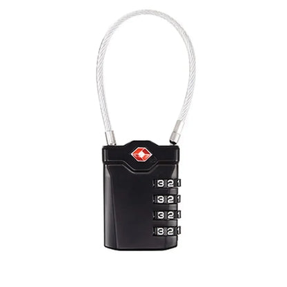 High Security TSA Customs Lock Overseas Customs Clearance Trolley Luggage Suitcase Backpack Password Padlock with Steel Cable