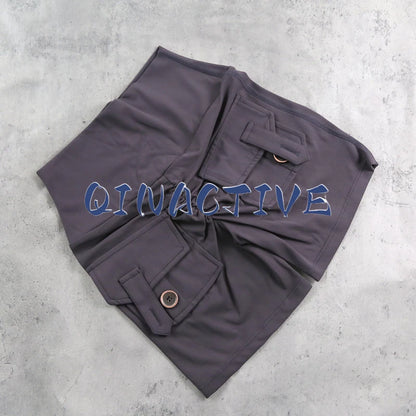 Pantalones Cortos de Yoga QINACTIVE para Mujer con Bolsillos, Fruncidos en los Glúteos, Mallas de Gimnasio de Cintura Alta con Efecto Push Up, Pantalones Cortos Deportivos Sexy para Glúteos, Fitness