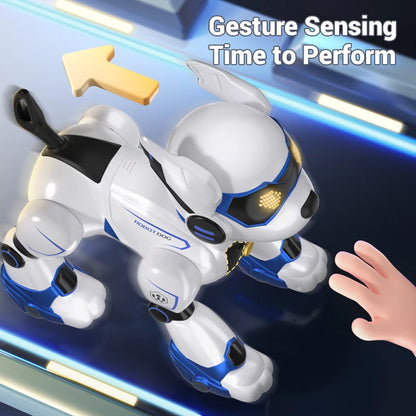 Funny RC Robot Electronic Dog Stunt Dog Voice Command Programmable Touch-sense Music Song Robot Dog for Boy Girls Children Toys