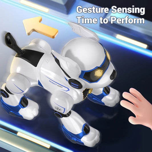 Funny RC Robot Electronic Dog Stunt Dog Voice Command Programmable Touch-sense Music Song Robot Dog for Boy Girls Children Toys