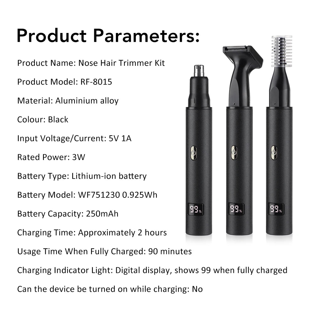 Electric Nose Hair Trimmer For Men Women, High Speed Motor Hair Remover, Lips Eyebrows Razor R Type Cutter Head Trimmer for Nose