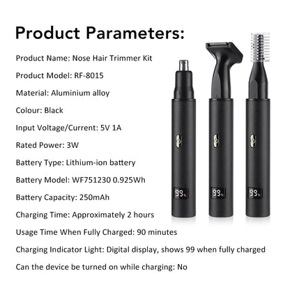 Electric Nose Hair Trimmer For Men Women, High Speed Motor Hair Remover, Lips Eyebrows Razor R Type Cutter Head Trimmer for Nose