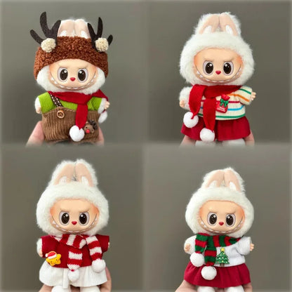 Labubu Accessories Clothes Suitable For V1 V2 V3 Labubu  Christmas Deer Set Labubu Red clothing Christmas Fashion Gift