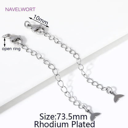 1/3/5Pcs/lot, 18K Gold Plated Round Extension Chain For Jewelry Making, Brass Extended Tail Chain, DIY Necklace Accessories