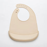 Baby Silicone Bibs Babies Waterproof Bib Solid Color 6-speed Adjustment Saliva Pocket Children's Burp Cloths Accessories Newborn