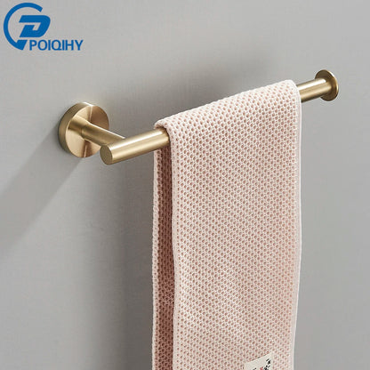 Brushed Gold Bathroom Accessories Towel Bar Bath Robe Hook Bathroom Hardware Set Shelf for Towels Paper Tissue Holder