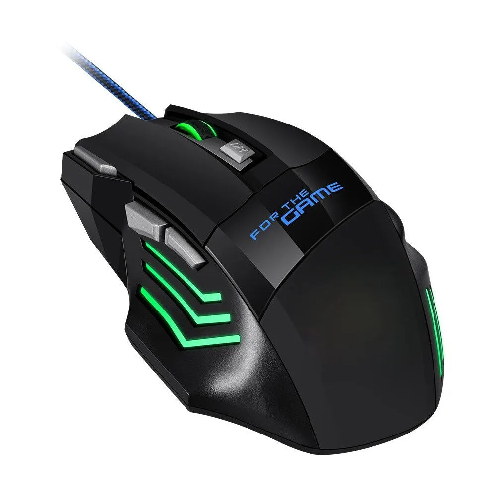 New Hyperspeed USB Gaming Mouse, RGB Backlit Ergonomic Game Mice, 7D Esports Wired Mouse for Laptop PC Gamer
