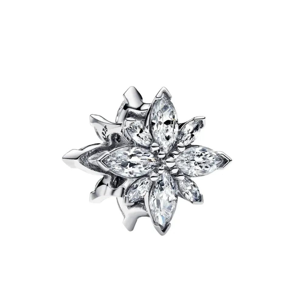 Blue Sparkling Zircon Star Moon Series Charms Beads Fit Original Bracelet Women DIY Pendant Accessories Jewelry 925 Silver Gifts