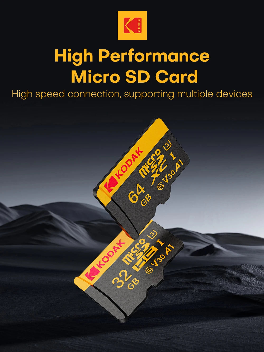 KODAK 100% Original Micro sd Card 32GB 64GB 128GB 256GB Microsd Memory Card Class10 SDXC U3 4K TF Card for Drone Phone