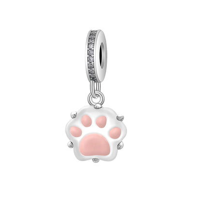 Hot Selling 925 Silver Pink Cake, Dog Paw, Luggage, Cup Bead Pendant Suitable for European Original Bracelet DIY Exquisite Jewelry