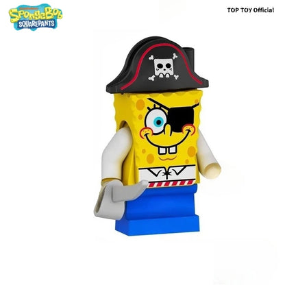 SpongeBob SquarePants Big Star Krabby Patty Burger King Anime People Cartoon Anime Small Particle People Assembly Toy Model Gift