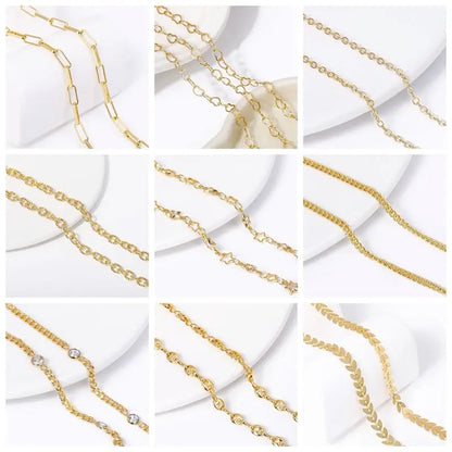 1/3/5Pcs/lot, 18K Gold Plated Round Extension Chain For Jewelry Making, Brass Extended Tail Chain, DIY Necklace Accessories