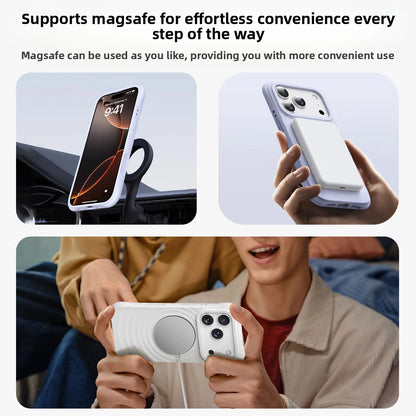 Official Phone Case For iPhone Air 17 16 15 14 Pro Max Water Ripple Silicone For Magsafe Wireless Charge Magnetic Soft Cover