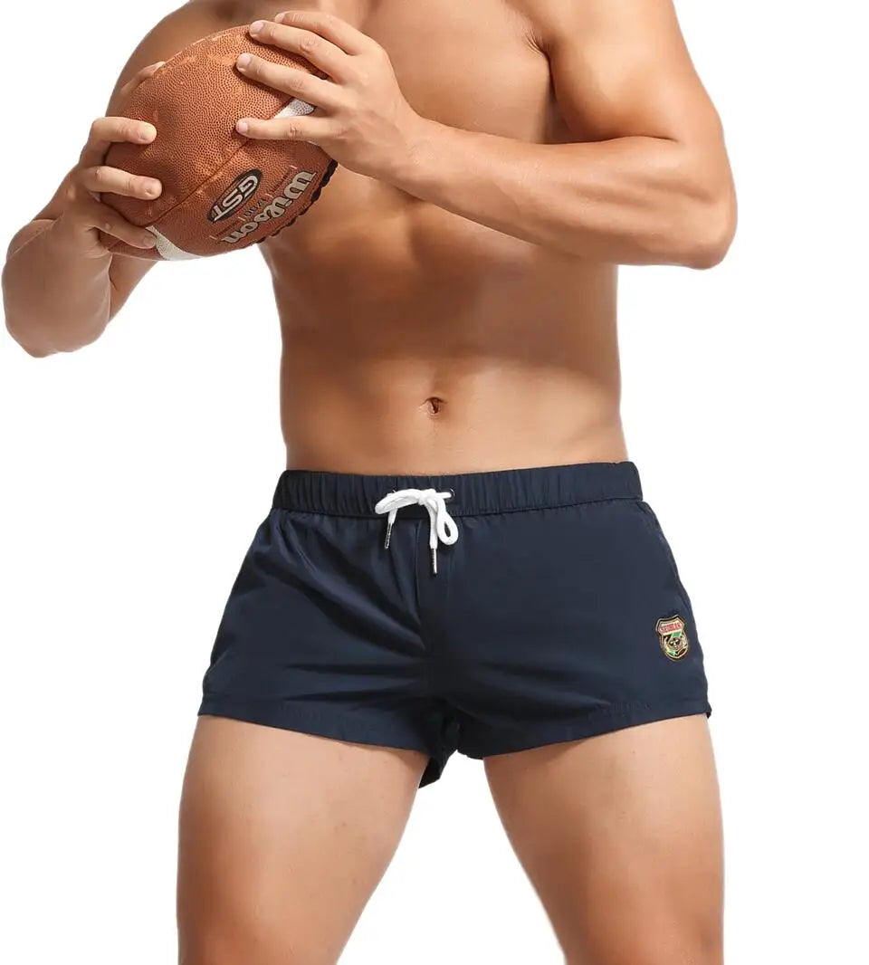 Men's Summer Beach Shorts, Swimwear Trunks Board Short Pants, Male Gym Shorts, Swim Surf Fitness Quick Dry Shorts, SEOBEAN