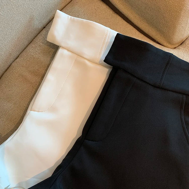 Women's Shorts Mooyufon Black Shorts Women Harajuku Elegance High Waisted Shorts A-Line Slim Casual Hot Girl Straight Pants Sexy