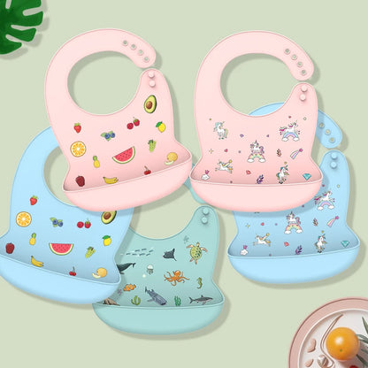 Babero de silicona impermeable para bebé, diseño de plátano, para alimentación de recién nacidos, delantal suave comestible, bufanda ajustable para eructos de bebé