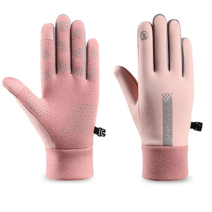 Women's Winter Cycling Bike Gloves, Thermal Fleece, Cold Resistant, Windproof, Warm, for Outdoor Running and Skiing
