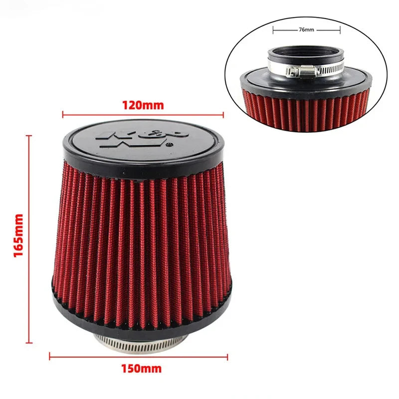 Car Mushroom Head Universal High Flow Intake Air Filter 102mm 89mm 76mm 3 3.5 4 Inch Cone Tapered Air filters for K&N 14084-2