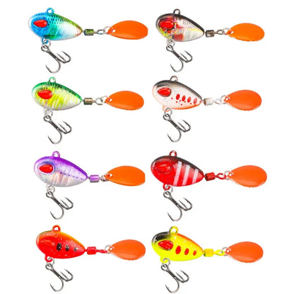 Spoon Spinner Bait Sinking Wobblers Baits Metal Jig VIB Lure Rotating Sequin Tail Lures Far Casting Fishing Baits for Sea Bass
