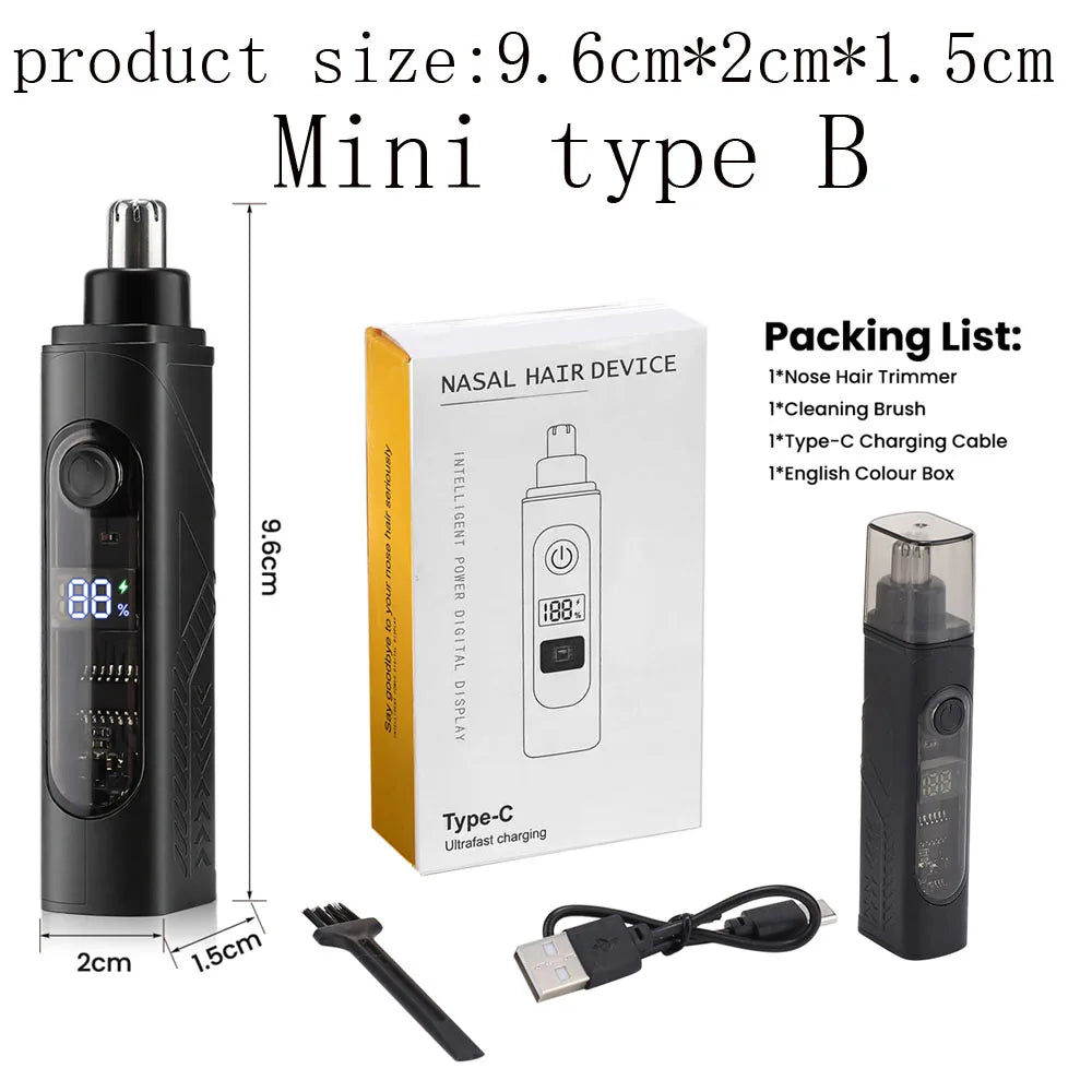 Electric Nose Hair Trimmer For Men Women, High Speed Motor Hair Remover, Lips Eyebrows Razor R Type Cutter Head Trimmer for Nose