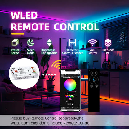 DOMRAEM ESP32 USB-C WLED Digital LED controller RGB IC DIY APP 16A fuse Works with HA/MQTT/Alex WS2811/12/12B/14/05 Sk6812 Strip