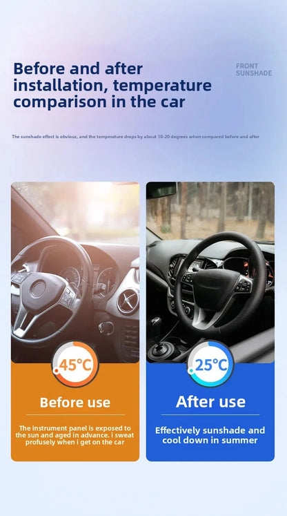 Car Window Sunshade Cover, Sun Shade, Windshield Visor Protector Windscreen Folding, Auto UV Protection Curtain Styling Accessories