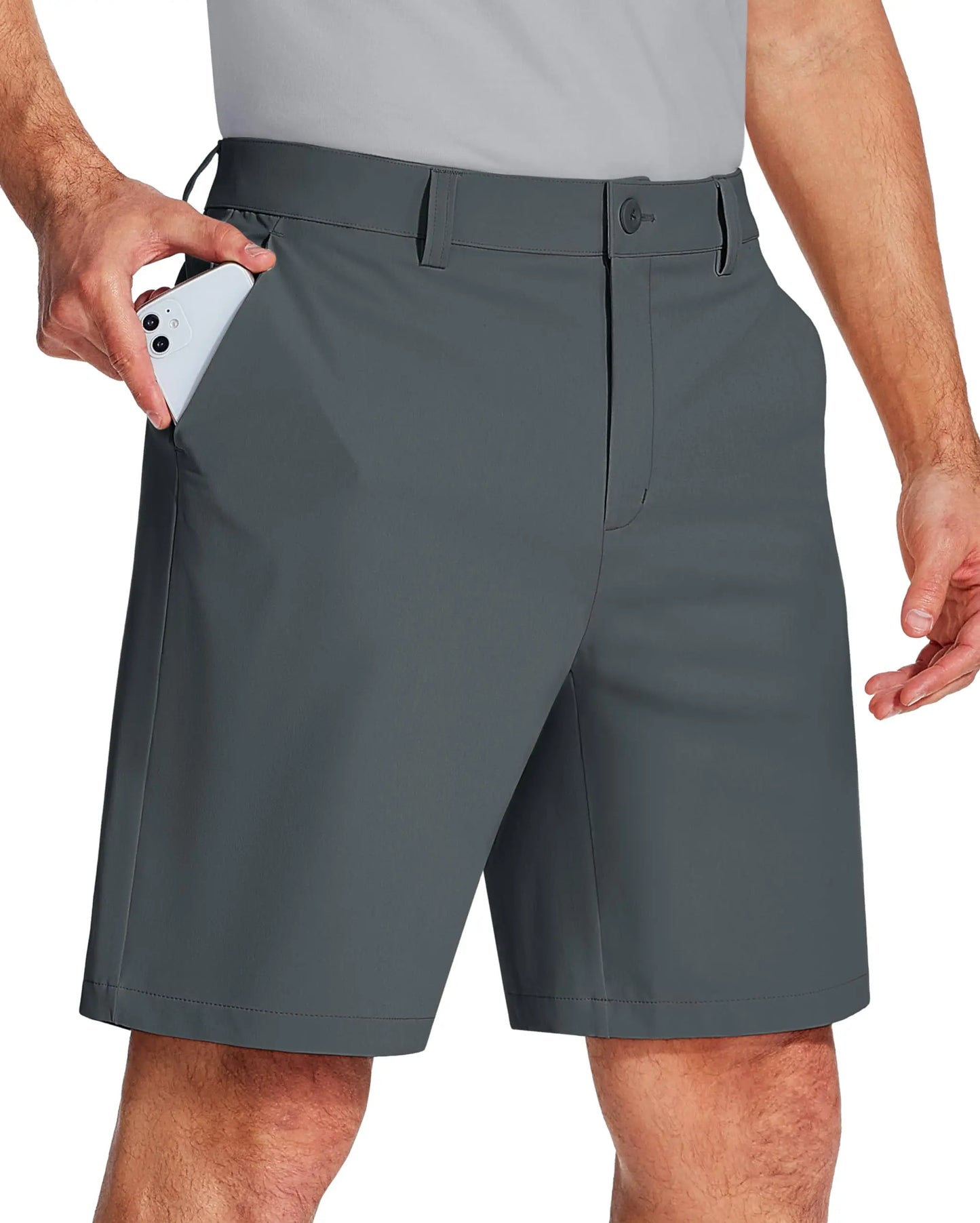 Golf Quick Dry Shorts, Men Stretch Lightweight Dress, Work Casual Shorts with 4 Pockets, Flat Front Hiking Shorts, TACVASEN