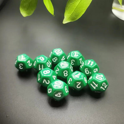 D12 12 Faces DND Dice Transparent Acrylic 12 Side Dice Set Polyhedral TRPG, Mtg, Rpg, Dice for DND or COC Game, 10PCs per Set
