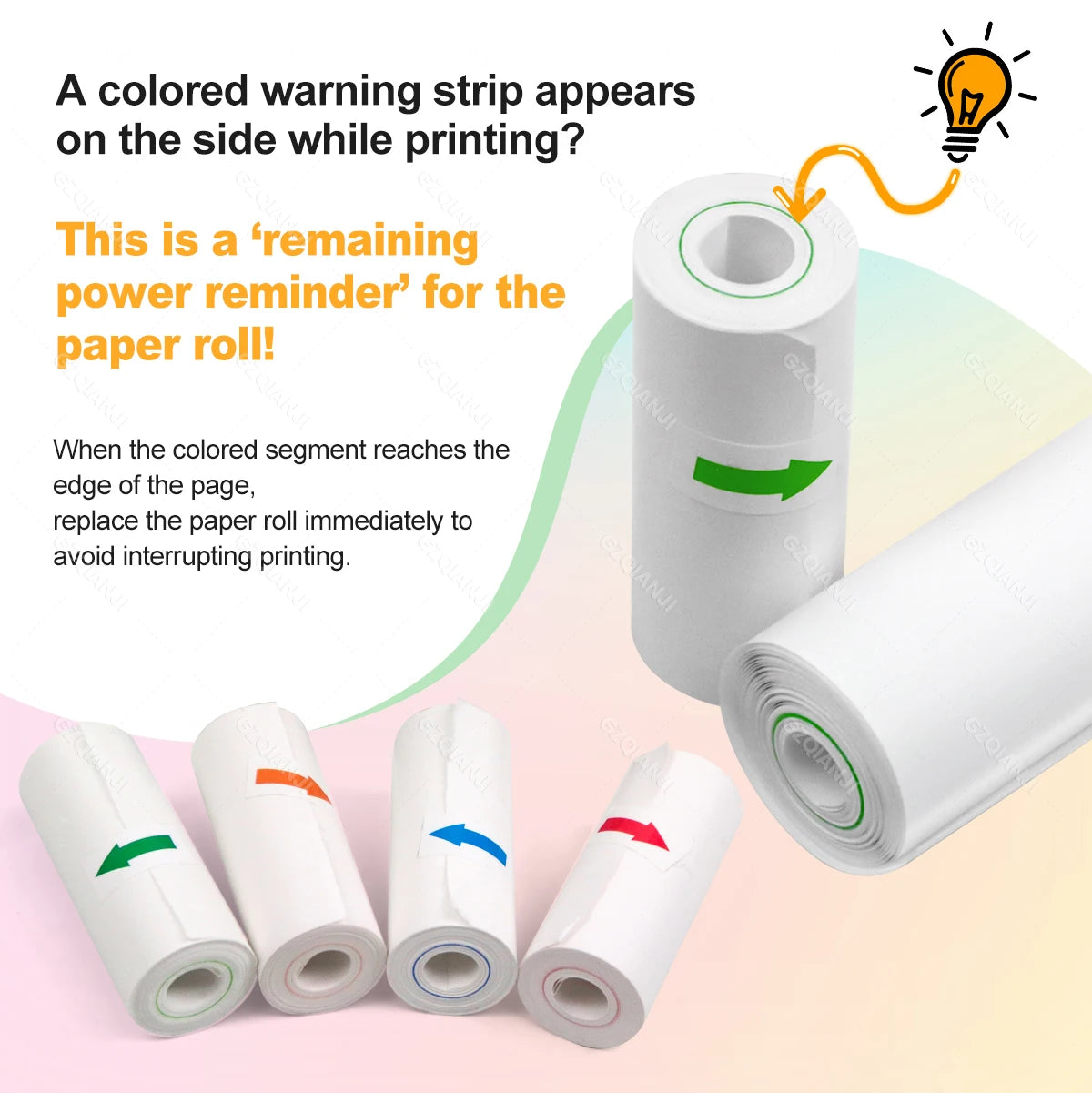 Thermal Printer Papers 57mm Color Papers for Camera Instant Print Kids Camera Printing Inkless Mini Portable Photo Printer