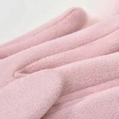 Korean Elegant Suede Gloves for Women Faux Mink Fur Warm and Skin Friendly Touch Screen Gloves Sweet and Soft Commuting Gloves