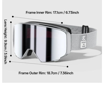 Kapvoe Flip Over Magnetic Snow Goggles Photochromic Ski Men Snowmobile Anti-Fog Snowboard Goggles Women Ski Equipment UV400