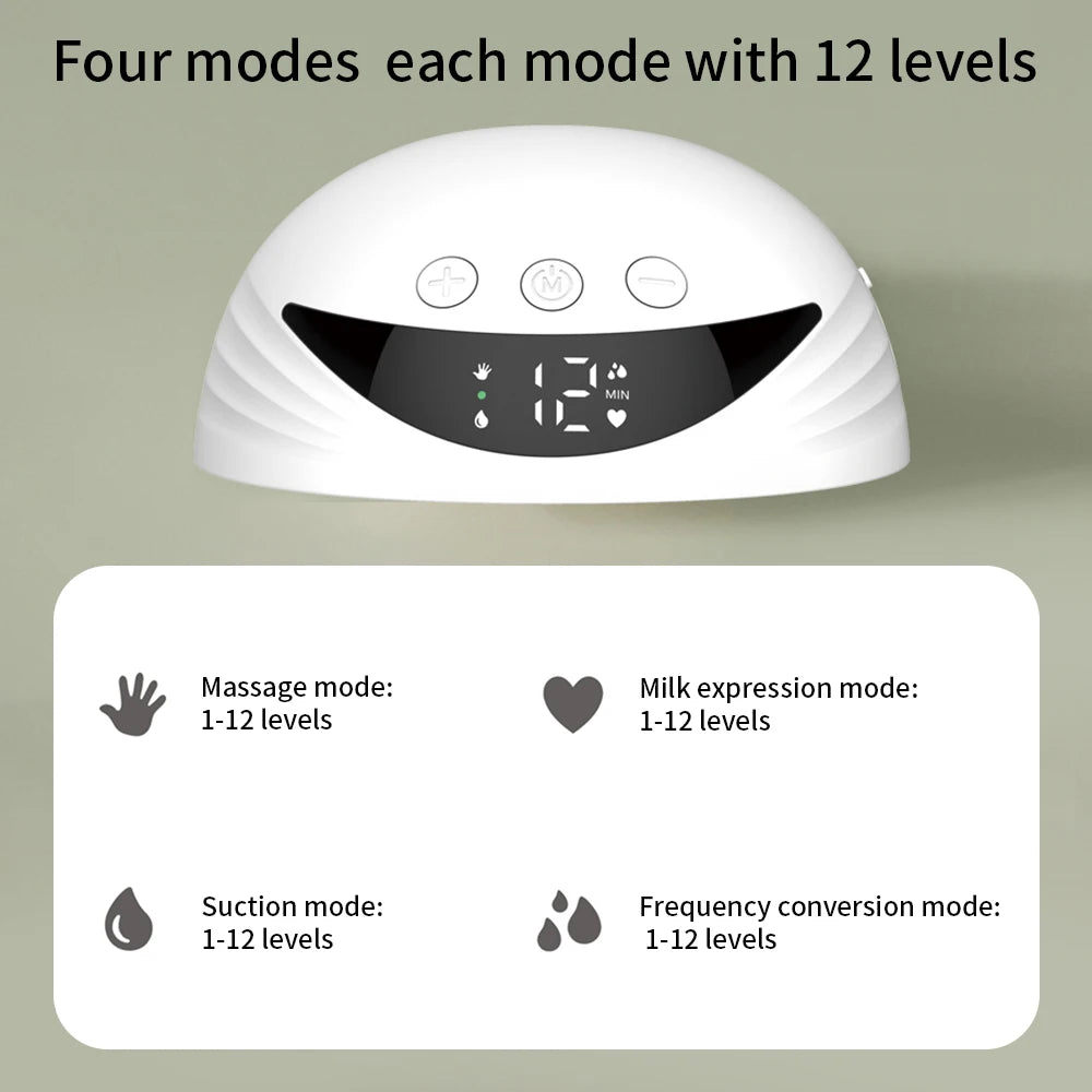 Wearable Breast Pump 210ML Large Capacity Hands-Free Electric Portable Breast Pump BPA-free with LED Display 4 Modes & 12 Levels