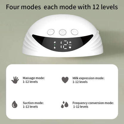 Wearable Breast Pump 210ML Large Capacity Hands-Free Electric Portable Breast Pump BPA-free with LED Display 4 Modes & 12 Levels