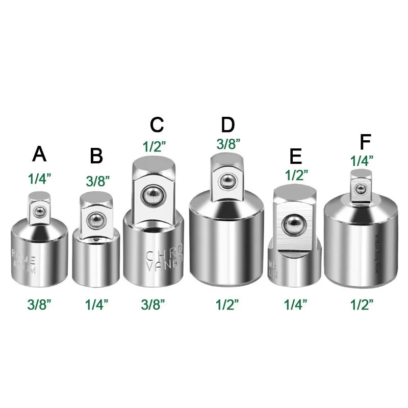 Socket Adapter Ratchet Wrench Adapter 1/2 Large Flywheel 3/8 Medium Flywheel 1/4 Small Flywheel CR-V Chrome Vanadium Steel Set