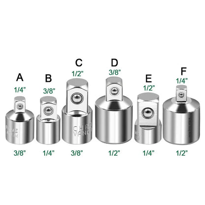 Socket Adapter Ratchet Wrench Adapter 1/2 Large Flywheel 3/8 Medium Flywheel 1/4 Small Flywheel CR-V Chrome Vanadium Steel Set
