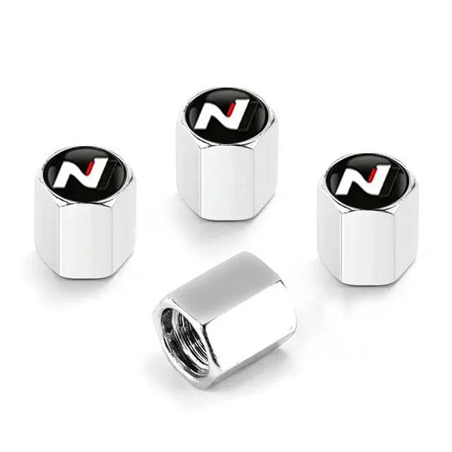 4Pcs Car Wheel Tire Valve Caps Air Stem Covers For N Line Sonata Tucson Azera Elantra Veloster Kona Santa Accessories