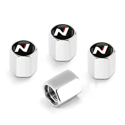4Pcs Car Wheel Tire Valve Caps Air Stem Covers For N Line Sonata Tucson Azera Elantra Veloster Kona Santa Accessories