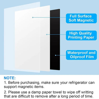 A4 Size Dry Erase Whiteboard for Fridge, Sticker Magnetic Whiteboard, Portable 11.8"x8.2" Planner for Refrigerator