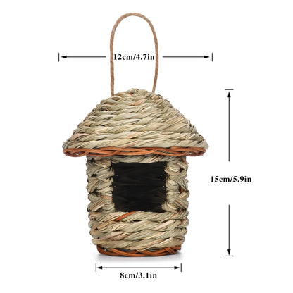 Outdoor Ecological Handmade Straw Parrot Bird Nest Creative Birdcage Ornament Supplies Garden Decoration Birdhouse Pastoral Style