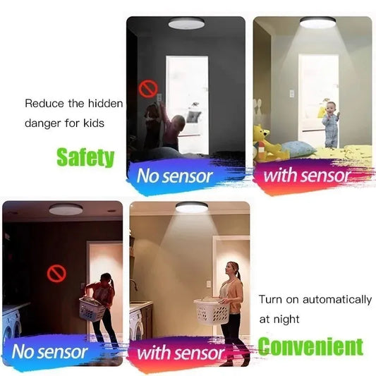 Led Ceiling Lamp With Motion Sensor, 40W 30W 20W 18W 15W 12W, Led Ceiling Light Fixtures For Entrance Balcony Corridor 110V 220V