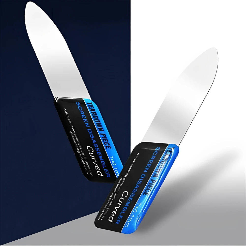 1-5Pcs Mobile Phone Curved LCD Screen Spudger Opening Pry Card Tools Ultra Thin Flexible Mobile Phone Disassemble Steel Metal