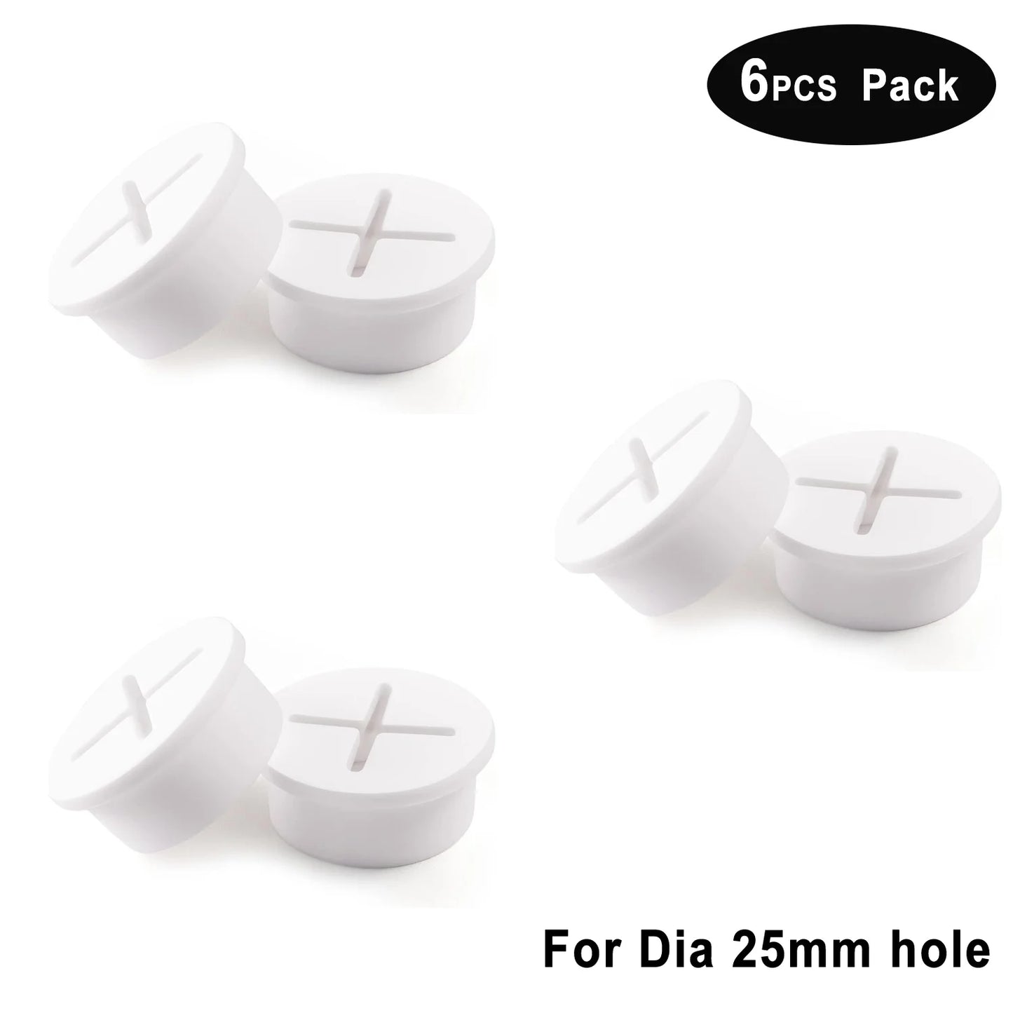 Desk Cord Grommet, Flexible Silicone Cable Hole Cover, Wire Organizer, Cable Pass Through, Round Gasket White