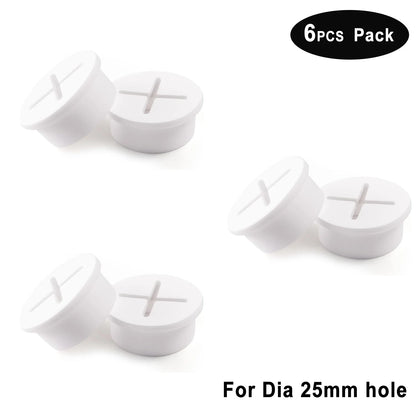 Desk Cord Grommet, Flexible Silicone Cable Hole Cover, Wire Organizer, Cable Pass Through, Round Gasket White