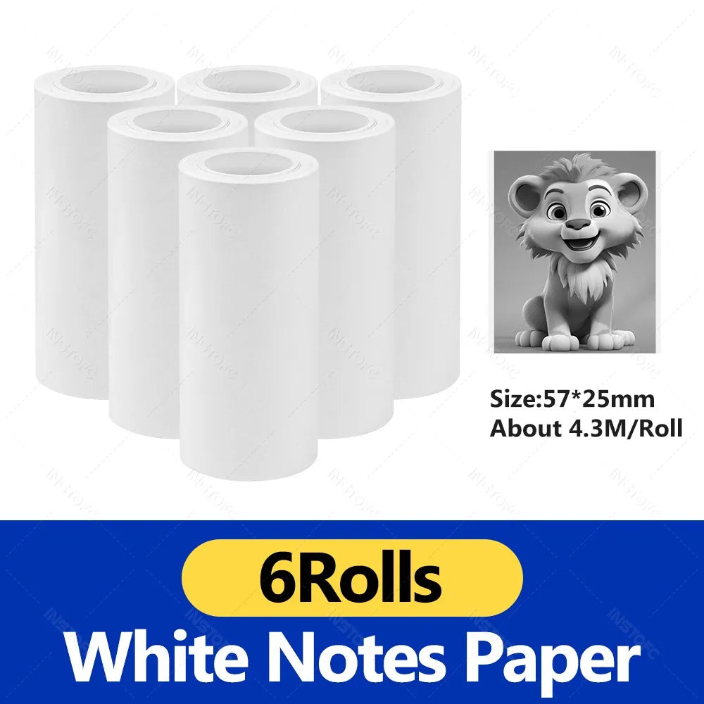 Thermal Printer Papers 57mm Color Papers for Camera Instant Print Kids Camera Printing Inkless Mini Portable Photo Printer