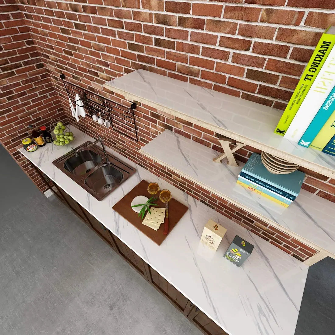 80cm Width Marble For Walls In Rolls, Vinyl Self Adhesive Waterproof Wallpaper Contact Paper, Wall Stickers Film, Kitchen Home Deco