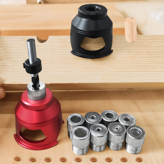 Vertical Drill Guide Doweling Jigs Kit 2-10mm/6,8,10mm Drill Positioning Aluminum Straight Angled Guide Locator Hole Puncher Too