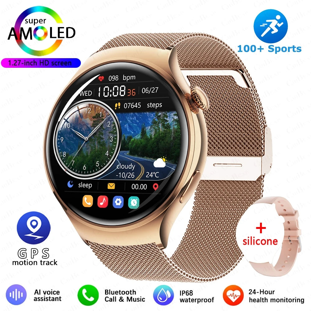 New GPS NFC Bluetooth Call Smartwatch, Women Watch, 4 mini Sports Track, Heart Rate Oximetry Monitoring Health Smartwatch For Woman